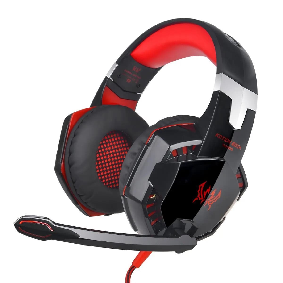 Auricolari Inzhuo G2000, cuffie cablate luminose per computer, auricolari Bluetooth Inzhuo G2000, cuffie da gioco.