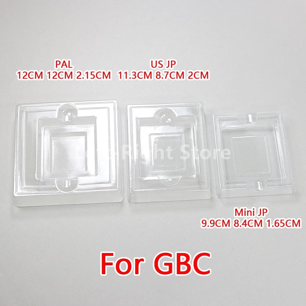 3PCS Inserto Vassoio Interno Intarsio Per Gameboy Colore GB GBC Giappone Mini JP EU US Versione In Plastica Trasparente Cartuccia di Carta di Gioco scatola della custodia