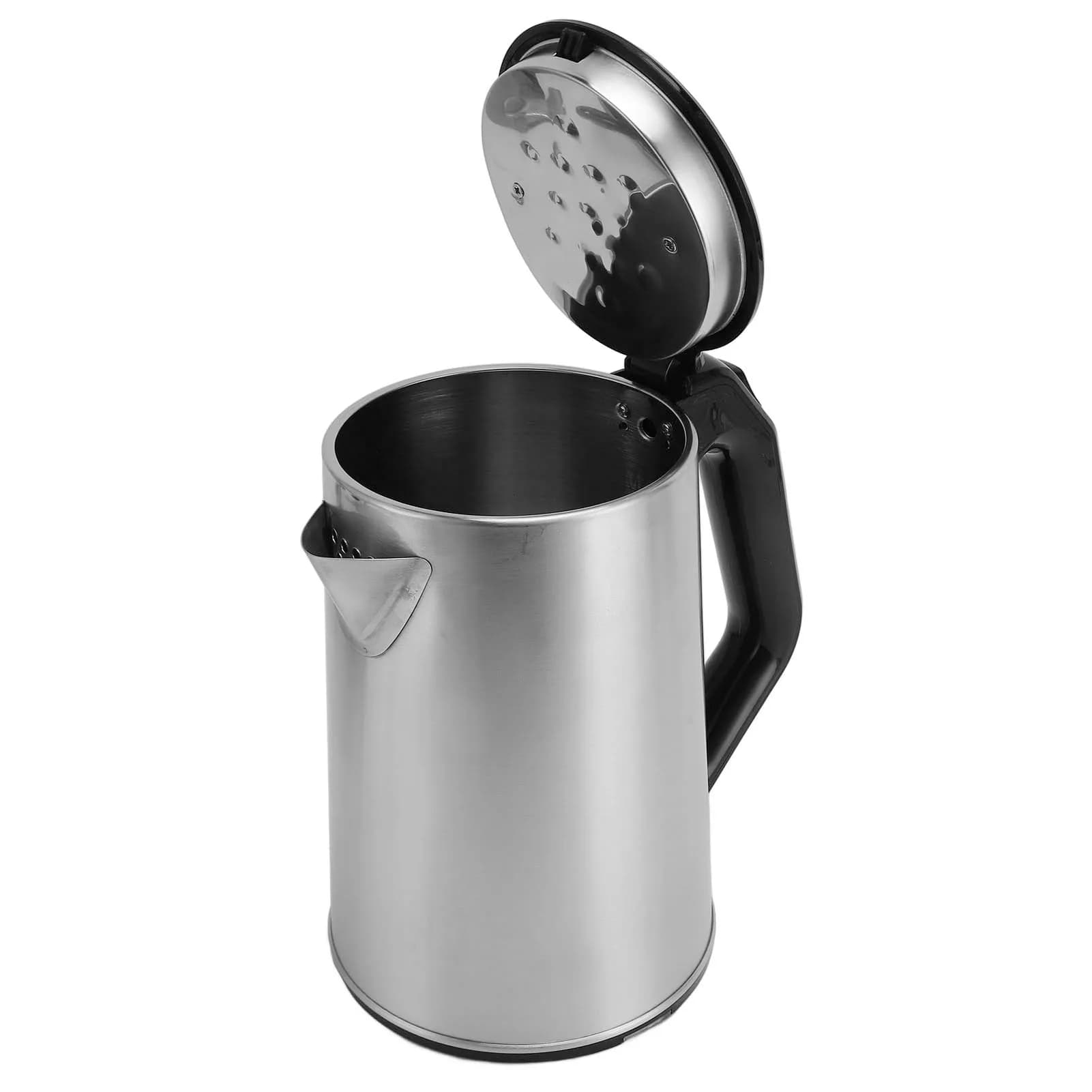 2 liters stainless steel double wall electric kettle 1000 W hot water boiler with automatic shutdown function for quick boiling