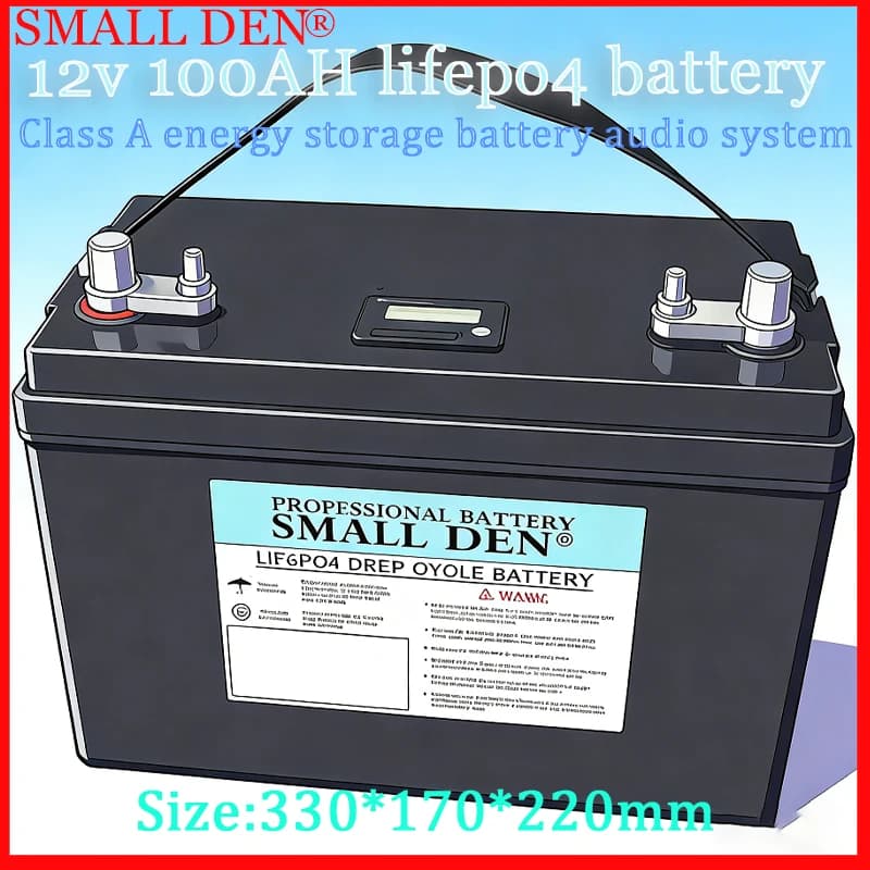 Batteria LiFePO4 12.8V 100AH per Esterni, Auto da Turismo, Multifunzione con Uscita USB Type-C per Golf Cart, Barca, Caricabatterie 14.6V 12V 1200W