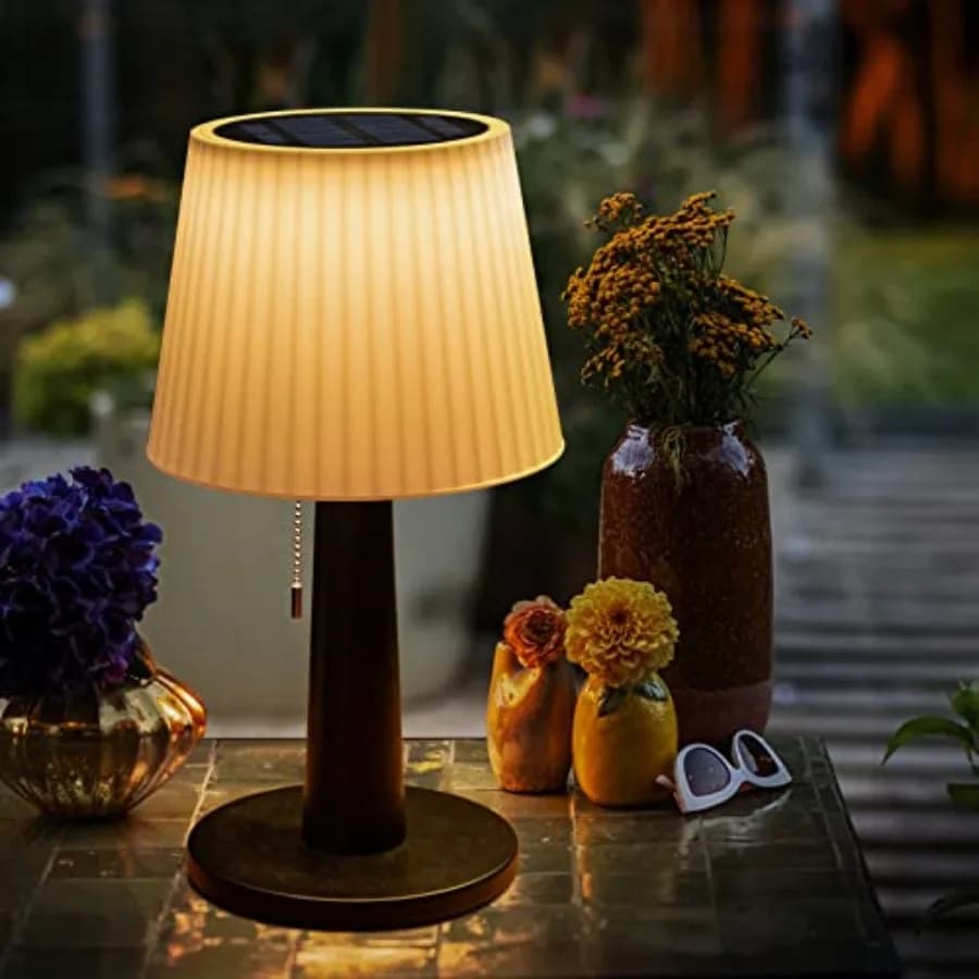 Lampade da Tavolo Solari per Esterni e Interni - Regalo per la Festa della Mamma, 3 Modalità di Illuminazione, 4000mAh, LED Proteggi-Occhi, Impermeabile, Senza Fili, Lampada da Scrivania Solare