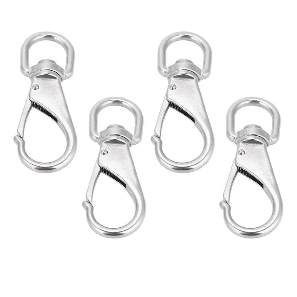 4 Pezzi Moschettoni Girevoli in Acciaio Inossidabile Antiruggine, Connettori per Passacavi, Accessori Nautici, Guinzaglio per Animali Domestici, Corda per Barca, Portachiavi, Resistenti