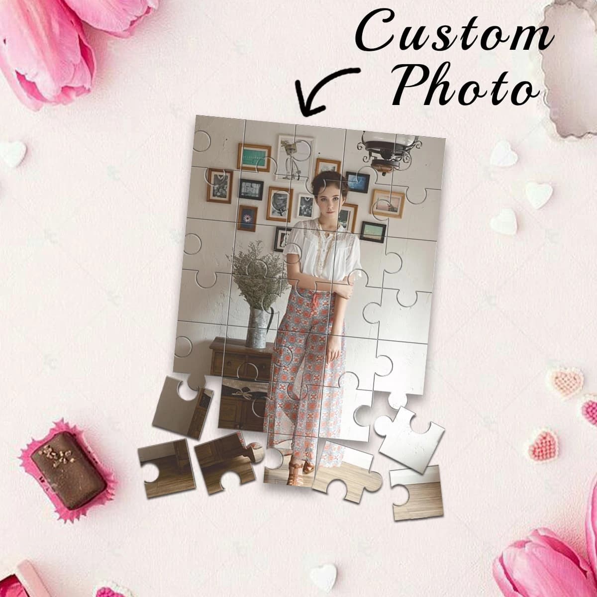 Puzzle in Legno Personalizzato con Foto, Pezzi Semplici per Bambini, Decorazione Casa, Cassetta Postale, Celebrazioni Familiari, Regalo per Neonati