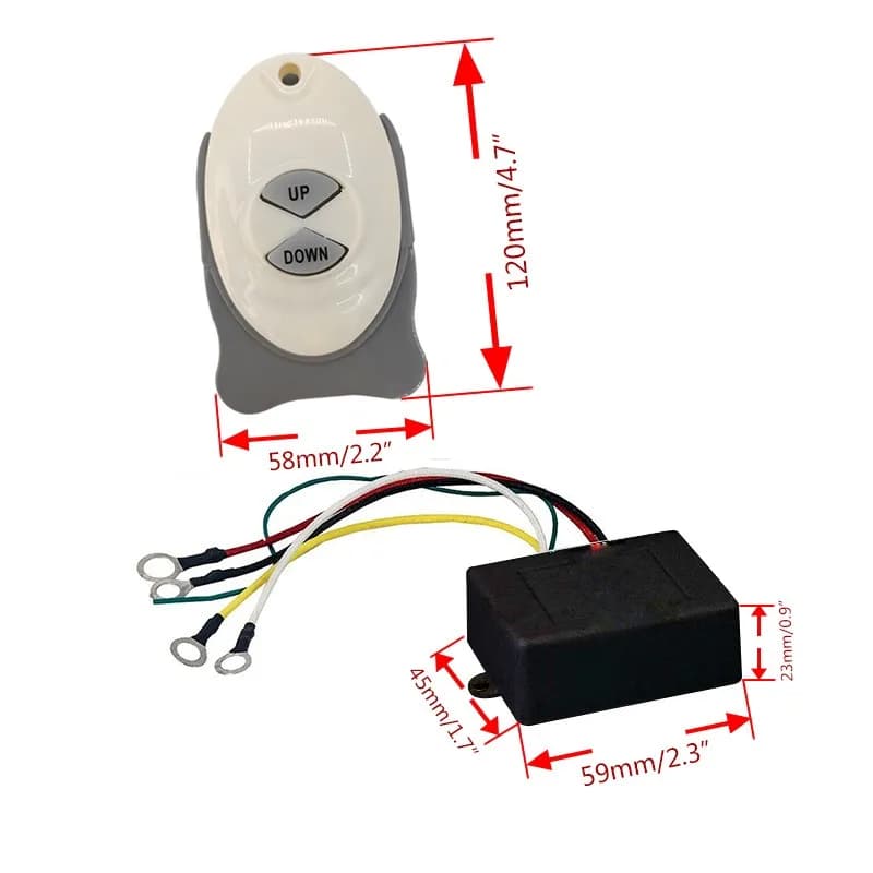 Anchor Winch Dual Control Remote Wireless Switch 1 Receiver 2 Transmitters for Boat Yacht Accessories