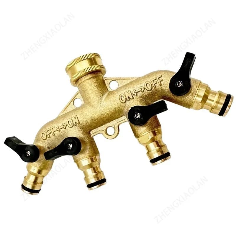 Valvola a sfera in ottone per tubo da giardino, resistente, con ingresso da 3/4, connettore per tubo da giardino
