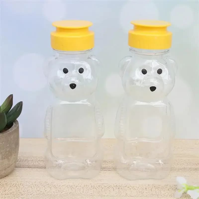 12 pz 240 ml di Plastica Spremere Bottiglie di Condimento Orso Marmellata Dispenser Forma Salsa Al Miele Mostazza Contenitori Per La Conservazione Degli Alimenti Scatola di Pane