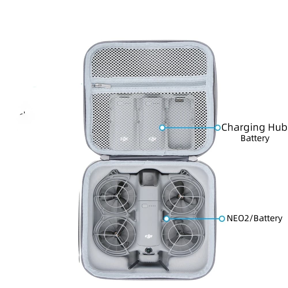 Mini Custodia Portatile in PU Impermeabile, Borsa per Caricabatterie, Modulo di Trasmissione, Scatola di Stoccaggio per Drone DJI NEO 2
