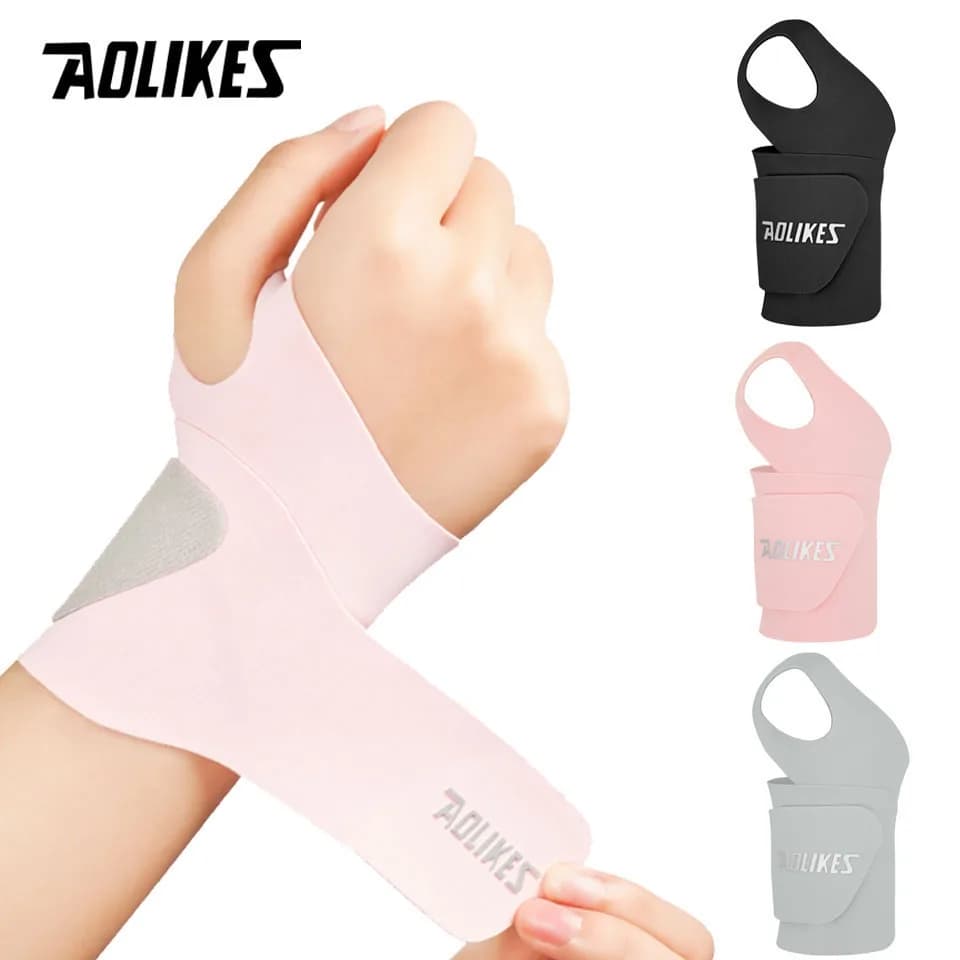 AOLIKES 1 Pezzo Supporto per Polso Ultra-Sottile per Sindrome del Tunnel Carpale - Tutore Regolabile per Alleviare il Dolore, Artrite, Basket, Tennis