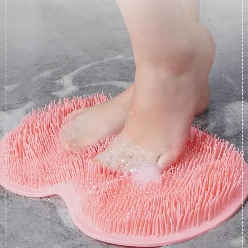 Doccia esfoliante Massaggio Tappetino per piedi Tappetino da bagno antiscivolo in silicone Spazzola per massaggio alla schiena Pulizia del corpo Accessori da bagno