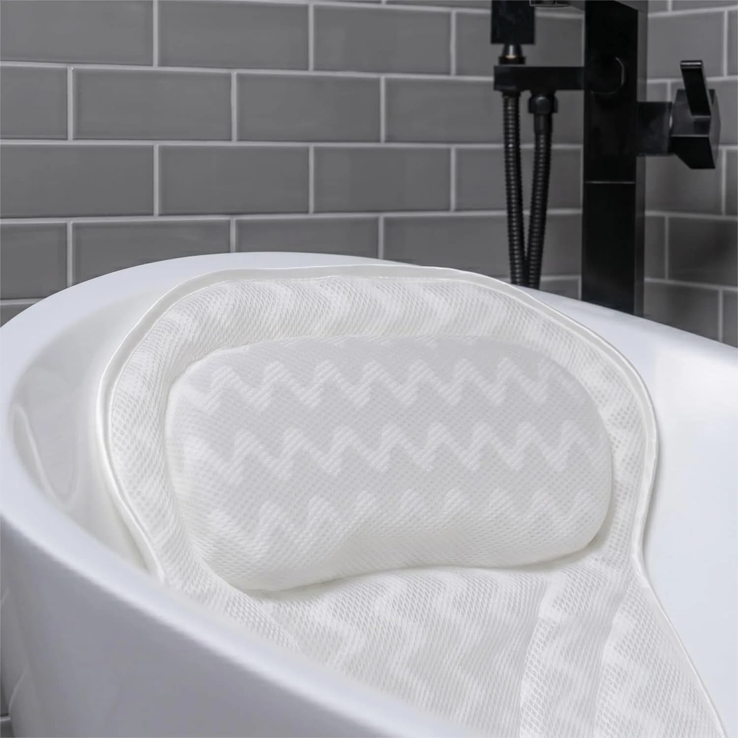 Cuscino da Bagno per Vasca, Supporto per Schiena e Collo, Cuscino Spa con Rete 3D, Accessori Lavabili per Vasca