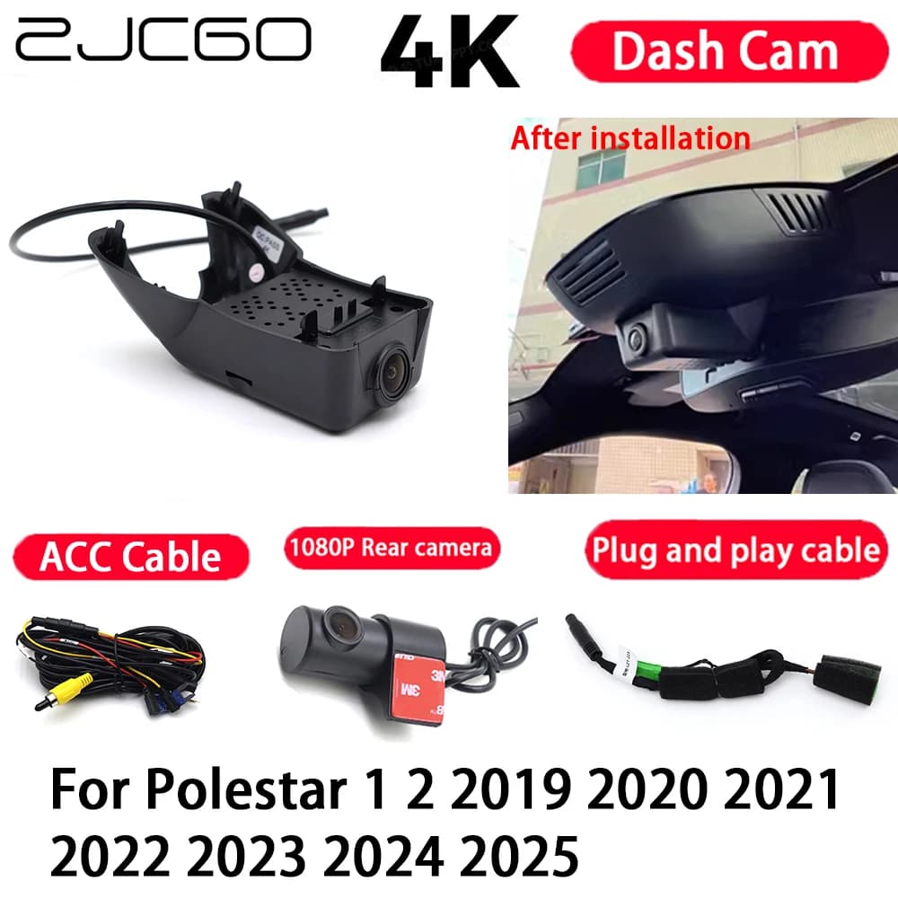 Telecamera per Auto 4K Plug and Play, Dash Cam con Visione Notturna per Polestar 1 2 2019-2025