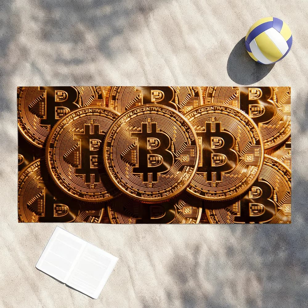 Lussuoso Asciugamano Bitcoin alla Moda per Doccia, Sauna, Viaggio, Spa, Asciugatura Rapida, Accessori da Palestra, Morbidi Grandi Teli da Spiaggia