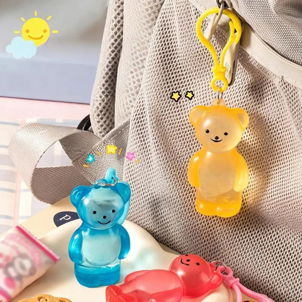 Bear Mochi Toy Jelly Candy Fidget Soft Anti Stress Ball Keychain Bag Charm Pendant Kids Surprise Gift