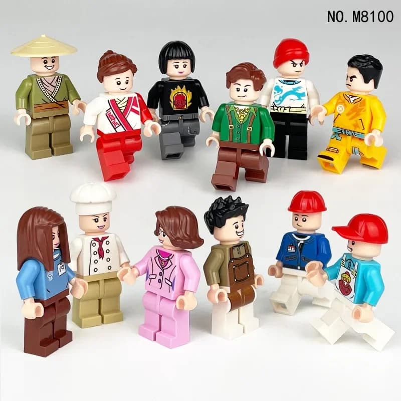 Blocchi di costruzione per bambini Giocattolo Mini Figura Bambole umanoide Personaggio dei cartoni animati Regalo di compleanno Set da gioco educativo per bambini