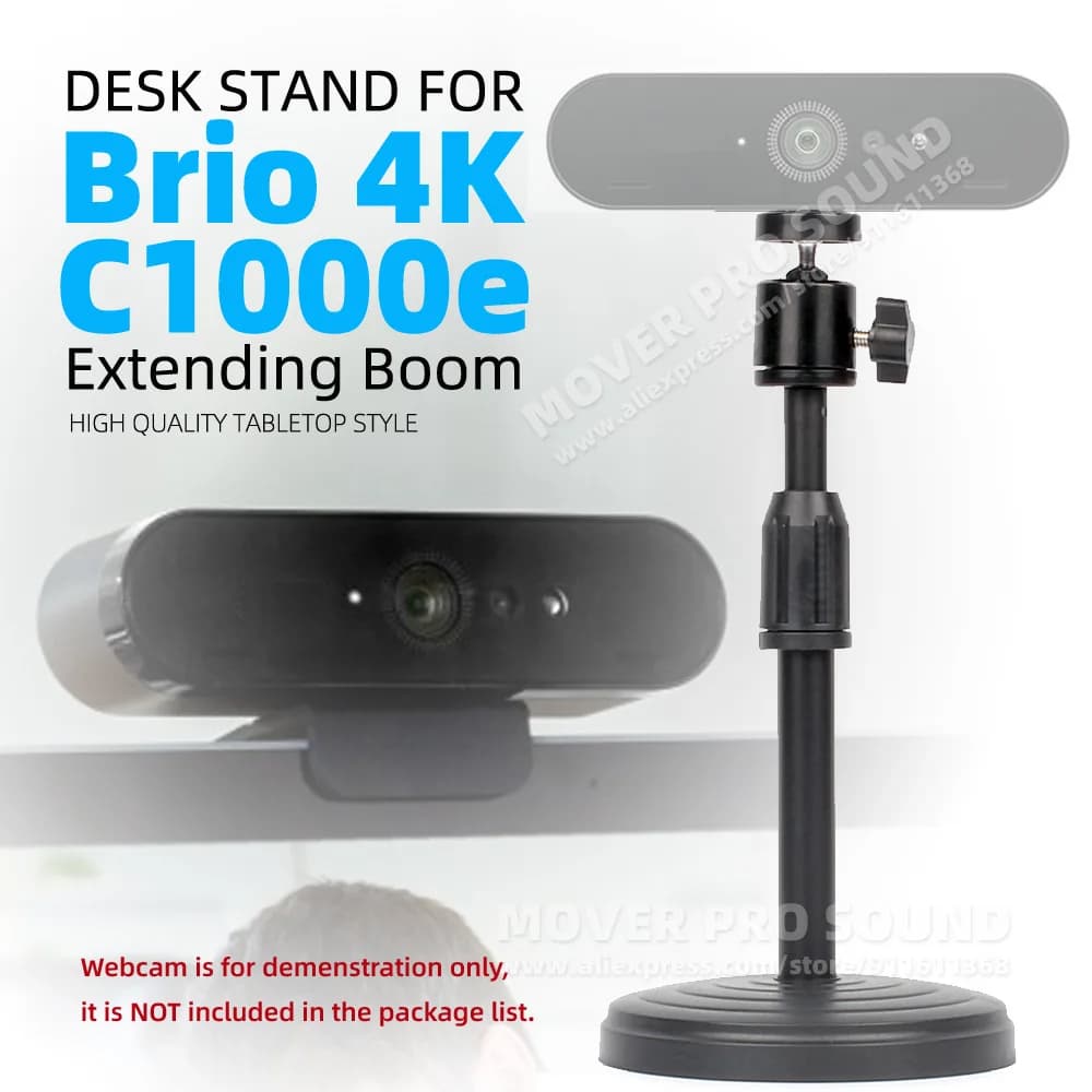 Table plate 1/4 "Screw support Arm Camera support for Logitech Brio 4K 4 K C1000e C1000 C 1000 and Webcam Table support Ball head