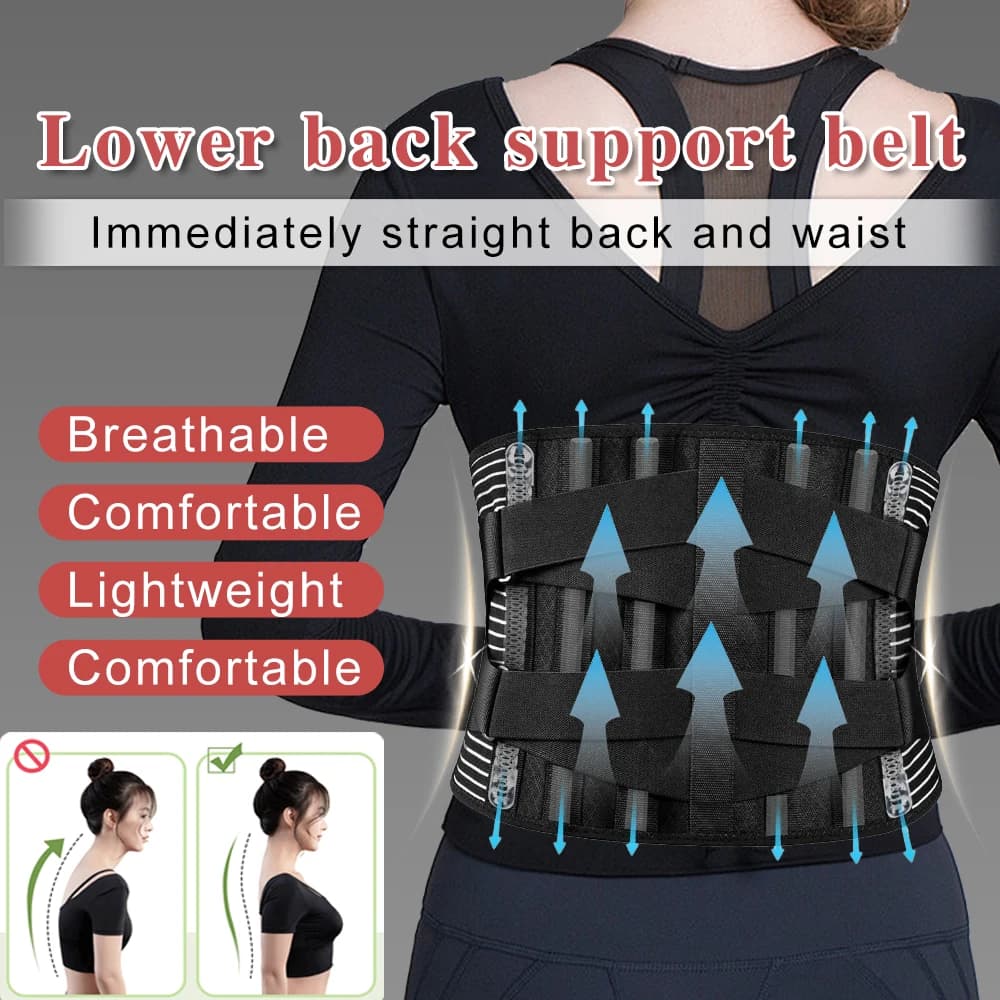 Cintura lombare per la schiena Supporto per la vita Imbottitura lombare Corsetto ortopedico per la schiena per uomo Donna Cintura protettiva per la vita Trainer Supporto per la colonna vertebrale