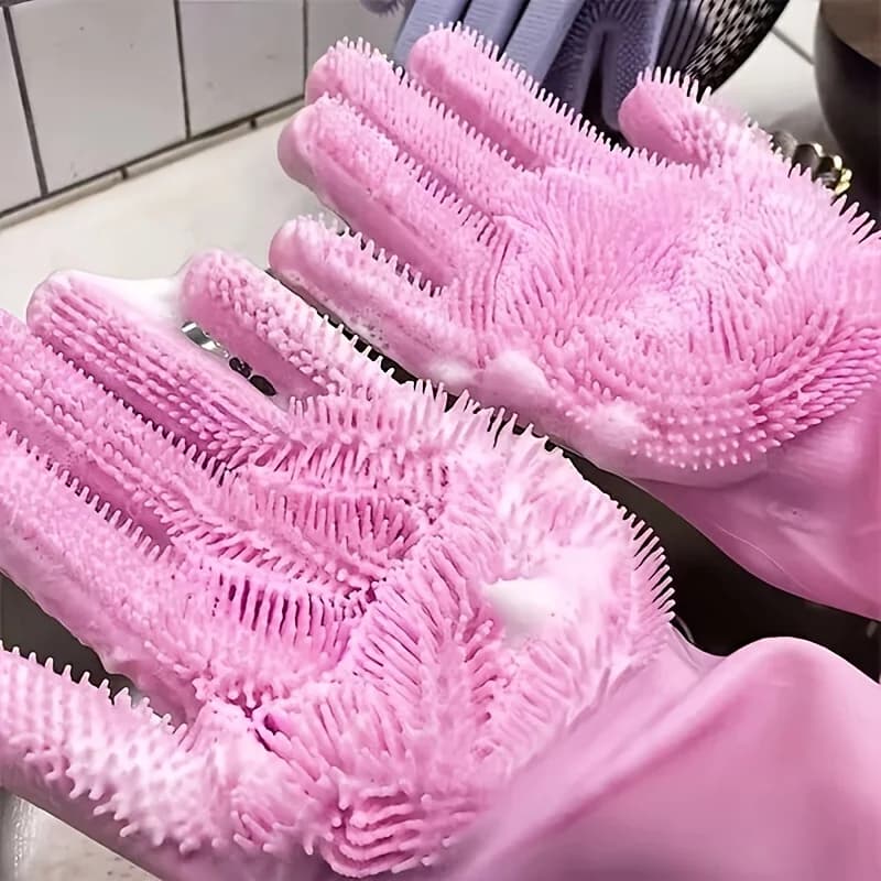 1 paio di guanti in silicone per lavare i piatti, guanti multifunzionali per la pulizia della casa, guanti magici per la pulizia della cucina, guanti termoisolanti
