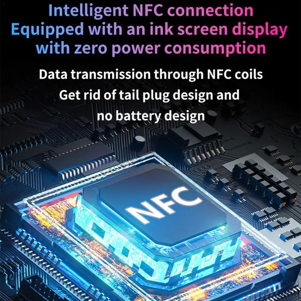 Etichetta per visualizzazione immagini Targhetta alimentata da NFC Schermo E-Paper da 3,7 pollici Cornice digitale Distintivo aziendale Etichetta per scaffale elettronico
