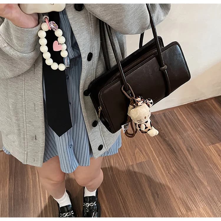 Fashion Shoulder Bag Women's Commuter Crossbody Handbag Fluffy Solid Color Fashion Accessory