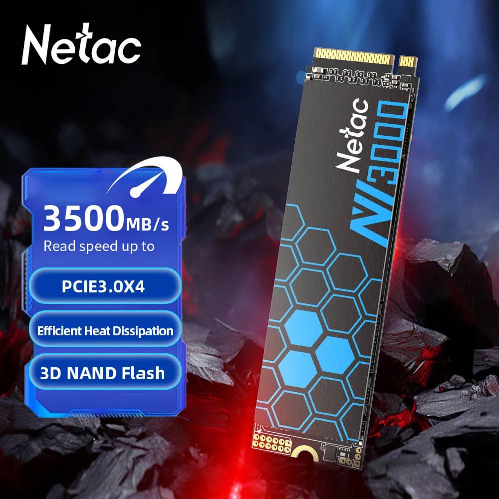 Netac SSD NVMe M2 250GB 500GB SSD 1TB 2TB SSD M.2 2280 PCIe3.0X4 Disco interno a stato solido per laptop desktop