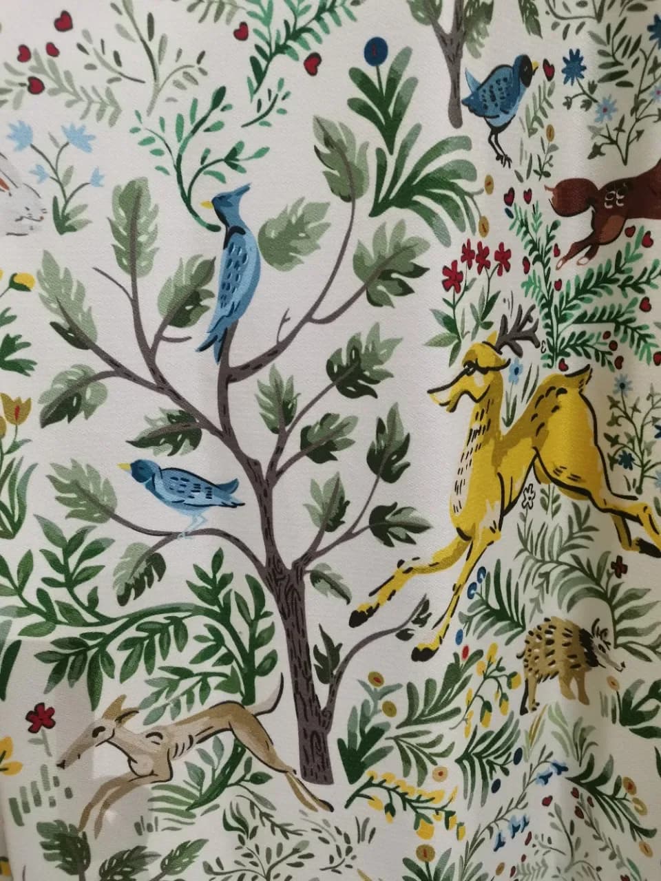 Custom American Pastoral Funny Forest Children's Cartoon Animals Cotton Linen Fabric Curtains for Living Dining Room Bedroom