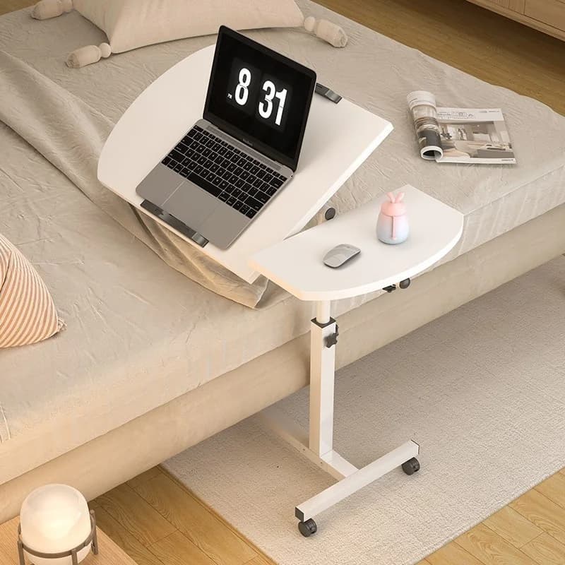 Portable Laptop Desk Bedside Table Simple Design Mobile Height Adjustable Computer Desk Floor Standing Table for Home Use