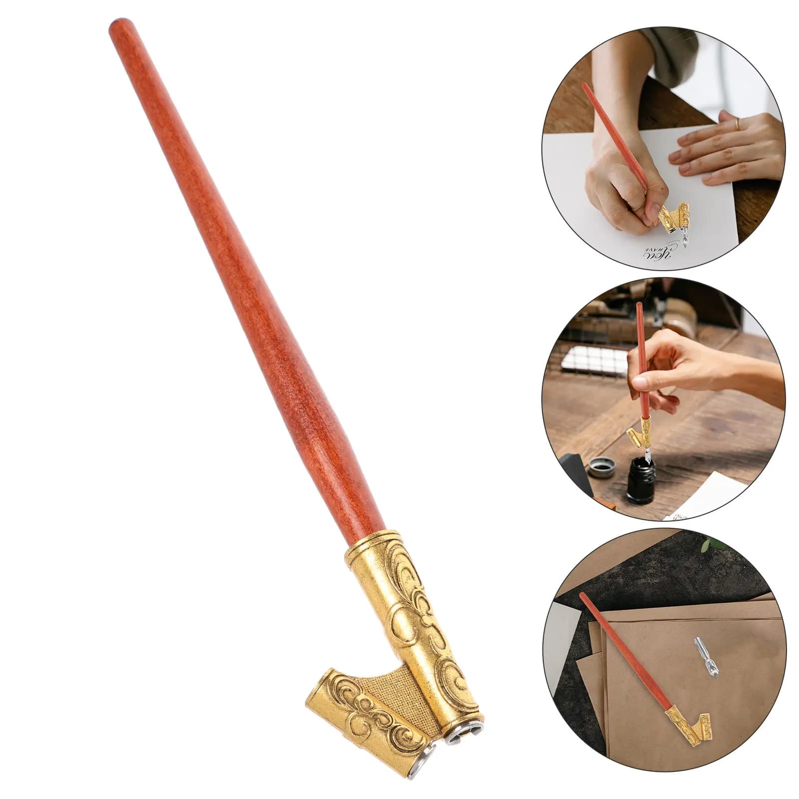 Dip Pen Nib Holder Set Oblique Calligraphy Pen Holder Premium Wood Smooth Comfort Grip for Calligraphy Practice Writing Drawing