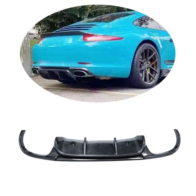 Carbon Fiber Rear Bumper Lip Diffuser for Carrera 911 991 2012-2015 Car Styling