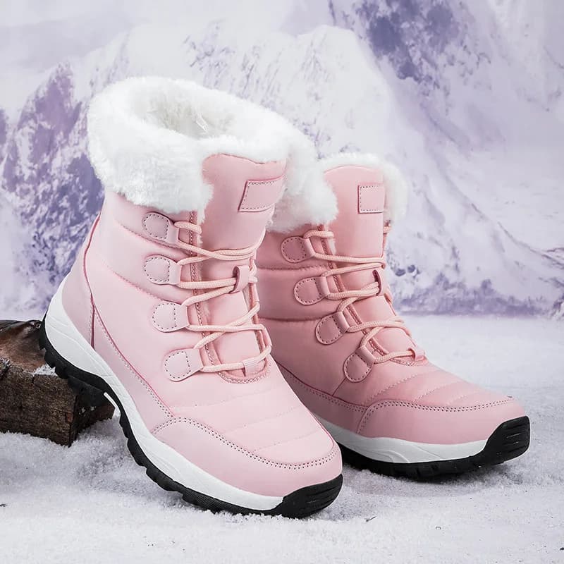 Stivali da donna caldi e resistenti all'usura ispessiti in velluto invernale Scarpe da trekking da donna per esterni Stivali da neve