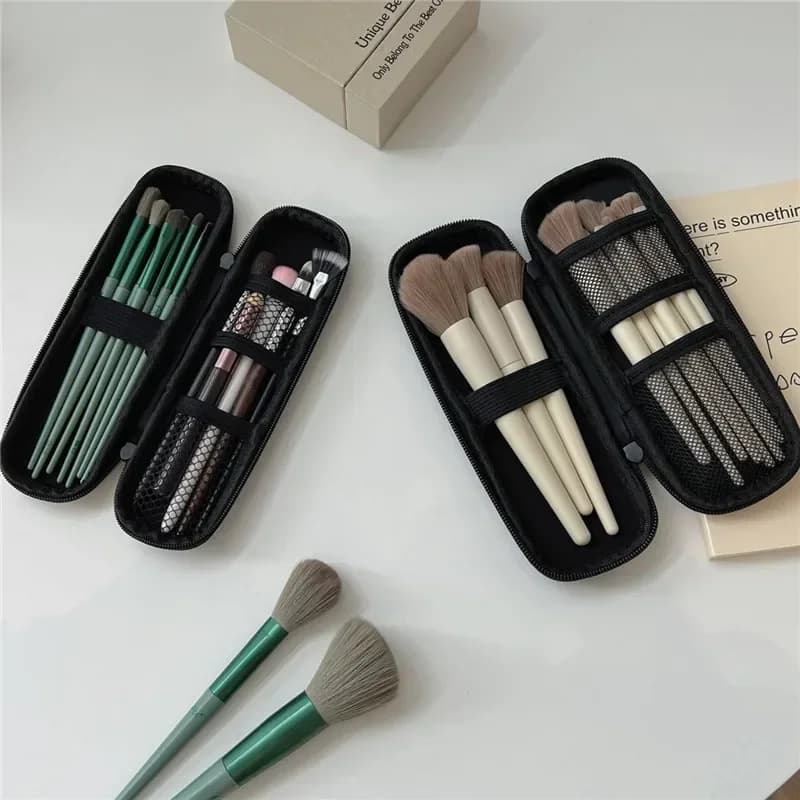 Borsa per cosmetici Borsa per pennelli cosmetici impermeabile con doppia cerniera Borsa per pennelli da viaggio portatile Custodia per trucco Borsa per cosmetici