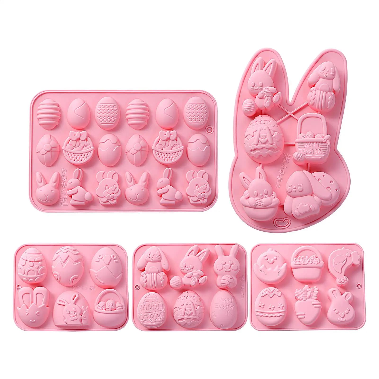 Stampi Pasquali per Candele a Forma di Coniglio, Strumento per Creazioni Artigianali Facili da Sformare, per Gommose, Cupcake, Fudge, Caramelle, Gelatine, Pasticcini, Ghiaccio e Sapone