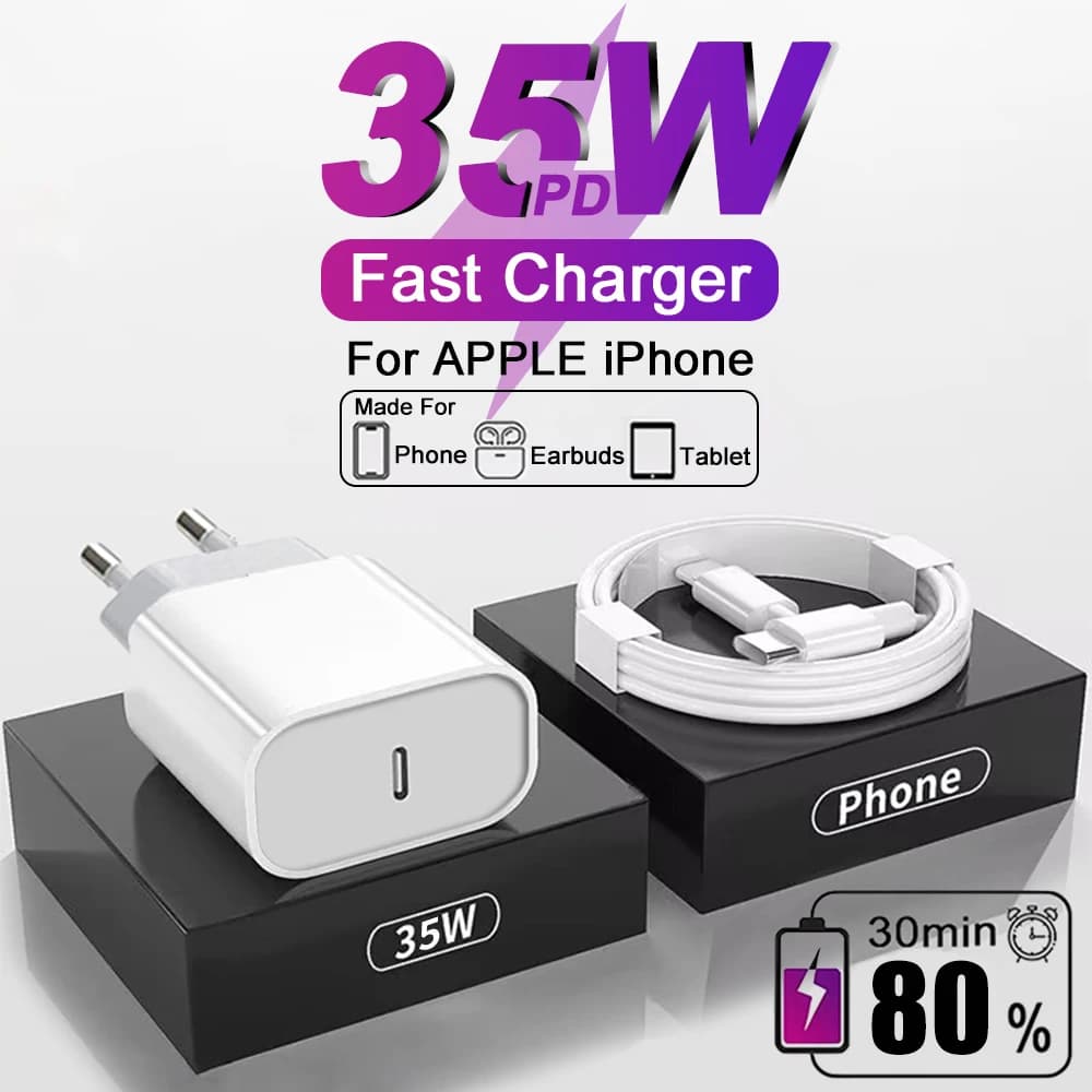 USB Type C Charger Cable for Apple iPhone 15 17 11 12 13 14 16 Pro Max Travel Phone Adapter EU Plug USA