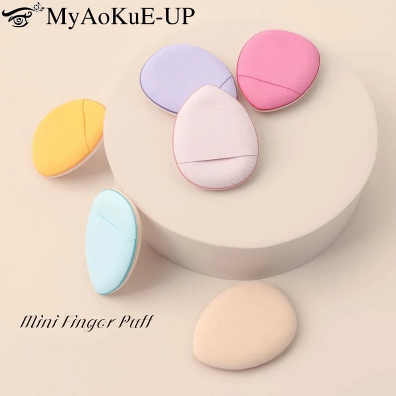 10 pezzi mini dito soffio trucco spugna soffio correttore fondotinta cuscino d'aria strumento cosmetico asciutto bagnato per le donne forniture di bellezza