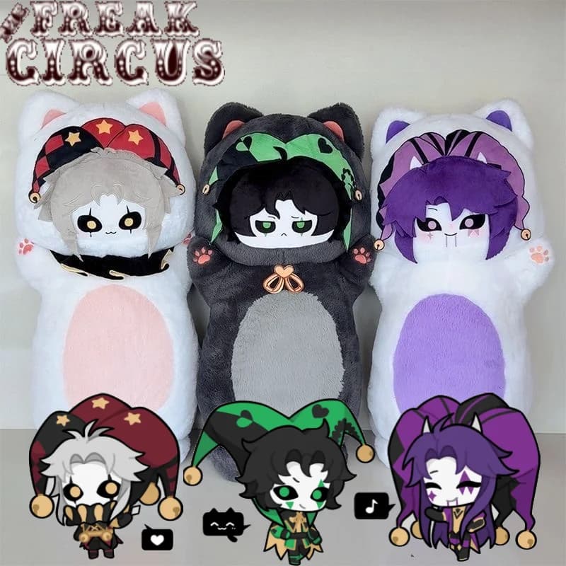 The Freak Circus Pierrot Harlequin Jester Cosplay Body Pillow 80cm Same Character Plush Cushion Halloween Gift Anime Merchandise