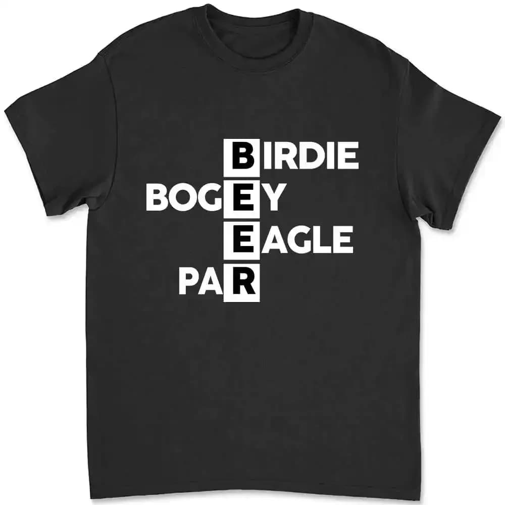 T-shirt da golf Birdie Bogey Eagle Par Beer Love 7E95