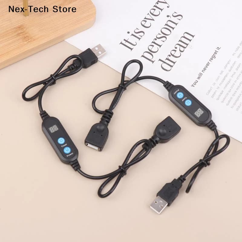 1/2 Pezzi Cavo USB con Timer Digitale, Controllo Timer a Conto alla Rovescia, Interruttore con Spegnimento Automatico per Strisce LED e Motori Ventilatori
