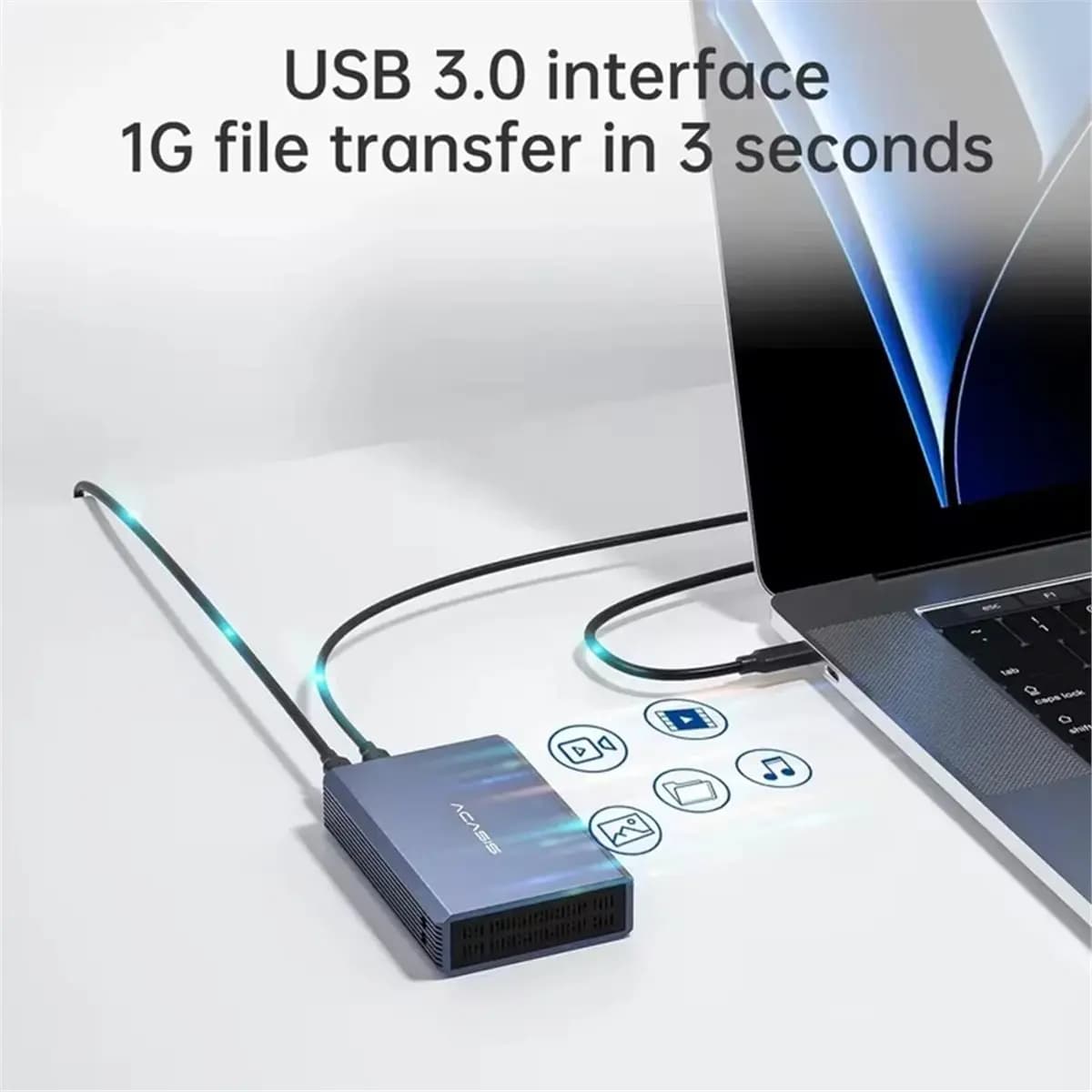 Y1984A*☀▃ 2-Bay External HDD Enclosure - USB 3.0 Dual Hard Drive Dock for 2.5" SATA SSD/HDD, Support /JBOD & Tool-Free