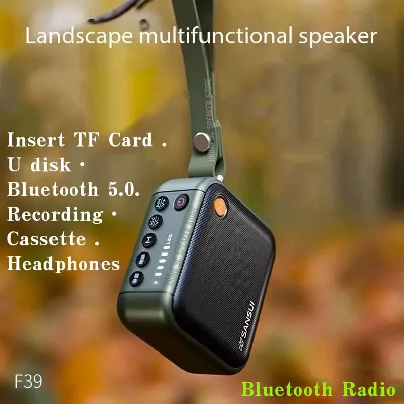 Sansui F39 Mini altoparlante Bluetooth senza fili Stereo HIFI TWS Bass Full Band Radio Lettore musicale MP3 Sistema Caixa De Som Bluetooth