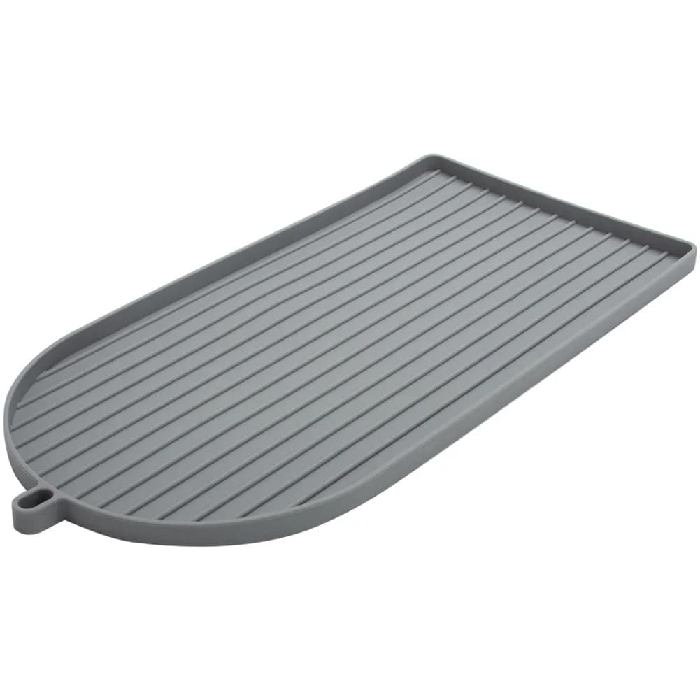 For Barista Station Raised Edge Tray Non Slip Machine Pad For Daily Brewing White Non Slip Silicone Coffee Mat