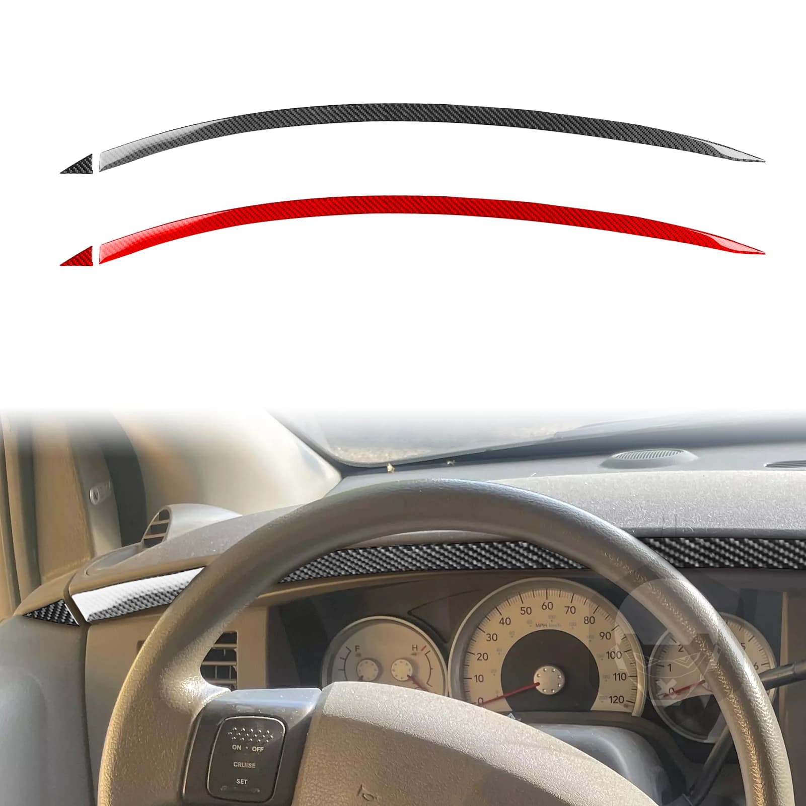 Per Dodge Durango 2004 2005 2006 2007 Accessori In Fibra di Carbonio Interni Auto Tachimetro Top Trim Strip Trim Adesivi Decorazione