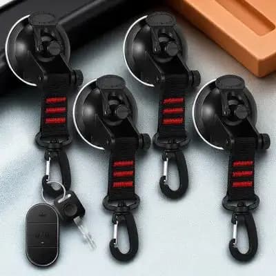 4 Pezzi Ganci a Ventosa Robusti Girevoli con Forte Aspirazione per Tendalino Auto, Campeggio, Fissaggio, Accessori per Camper Van