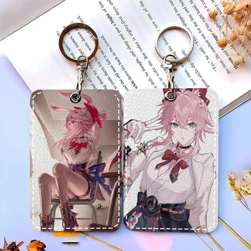 Portachiavi e Porta Tessere in Pelle Evanescia Honkai S-Star Rail Anime - Custodia per Carte e Anello Portachiavi