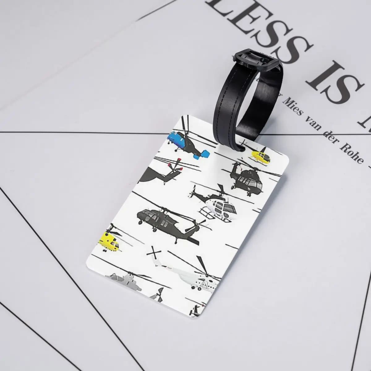 Etichette per Bagagli a Forma di Elicottero, Accessori per Valigie, Targhette per Bagagli da Viaggio con Spazio per Nome e Indirizzo
