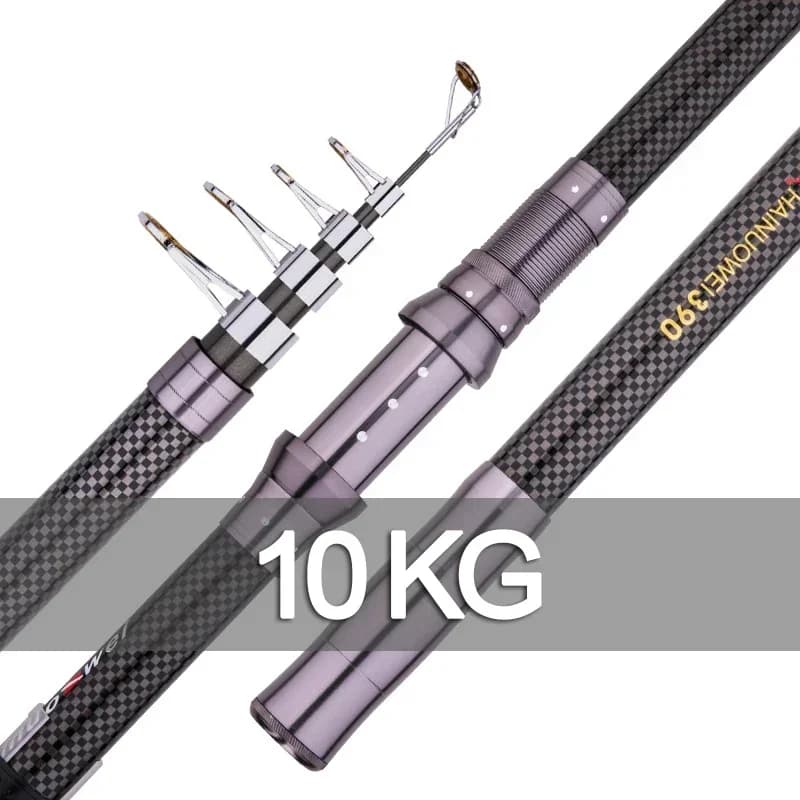 Nuova Canna da Pesca Telescopica Portatile Rotante 2.4M, 2.7M, 3.6M, 3.9M, 4.5M per Viaggi, Mare, Barca, Pesca dalla Scogliera, Carpa