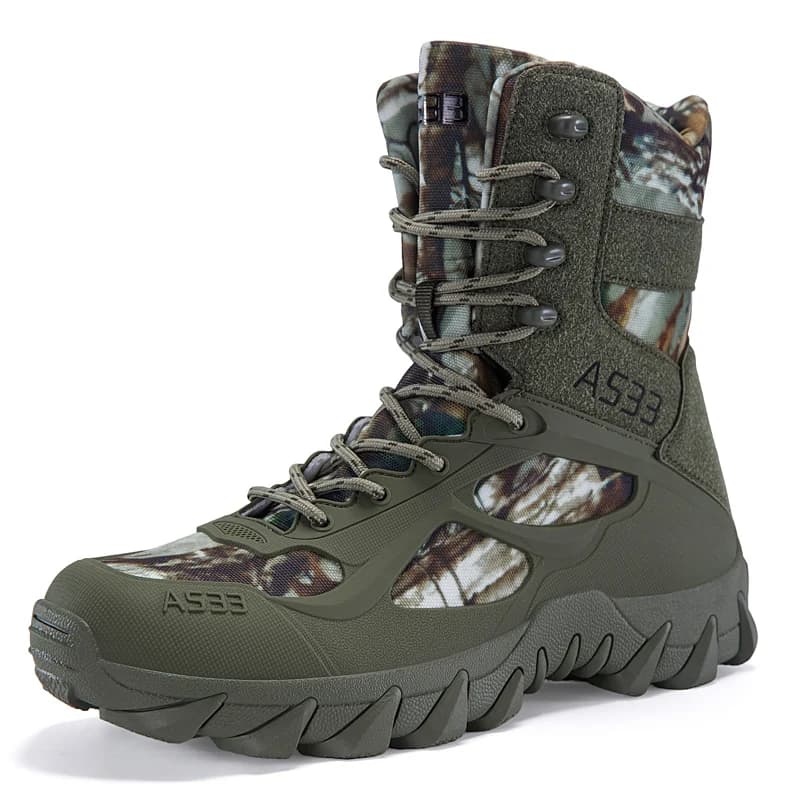 Men High Top Tactical Boots Non-slip Wear Resistant Outdoor Desert Combat Hiking Boots