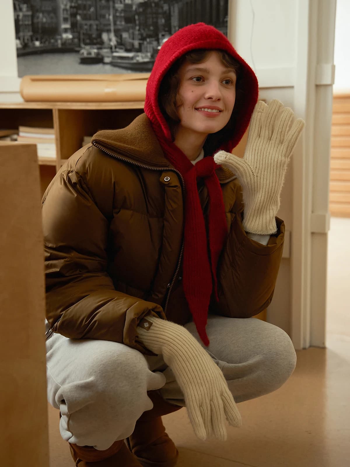Warm Knitted Splice Neck Lightweight Nicepeople2023AW Duck down Jacket Detachable Hat Long And Short Styles Commute Style