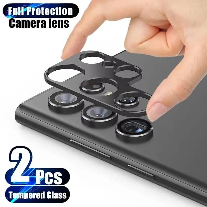 2 Pezzi Protezione Fotocamera 3D per Samsung Galaxy S25 S24 S23 S22 S21 S20 FE Plus Ultra HD, Protezione Antigraffio per Lenti