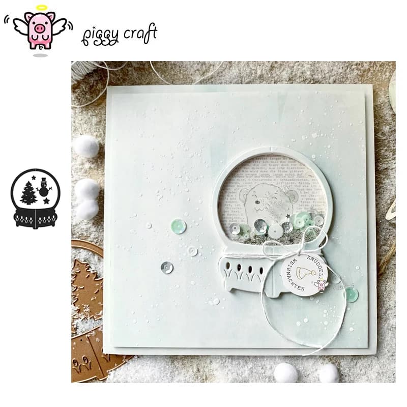 Piggy Craft Metal Fustelle Cutting Die Caster Christmas Ball Crystal Scrapbook Craft Paper Knife Blade Punching Machine Stencil Dies