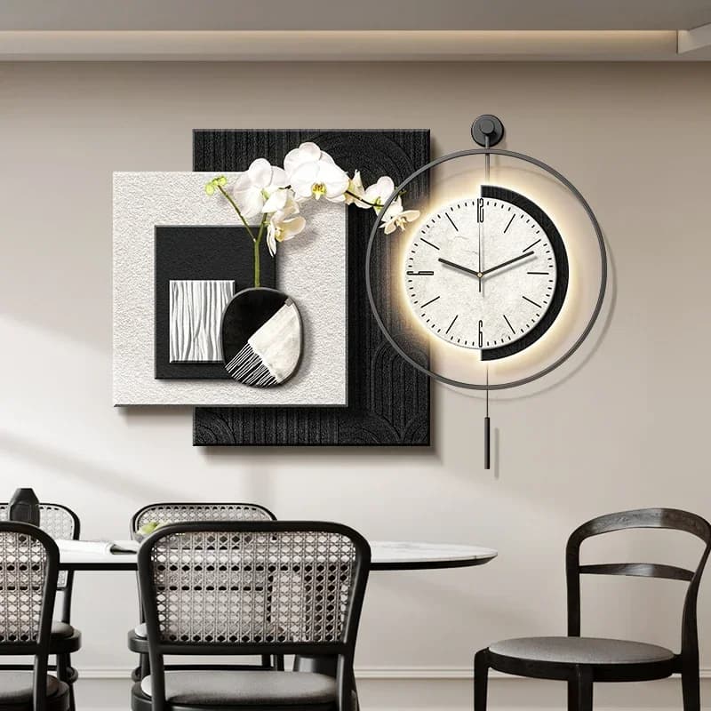 Orologio da Parete Moderno Classico, Design Silenzioso Creativo per Interni, Orologio da Parete in Stile Nordico per Ristoranti, Decorazioni per la Stanza