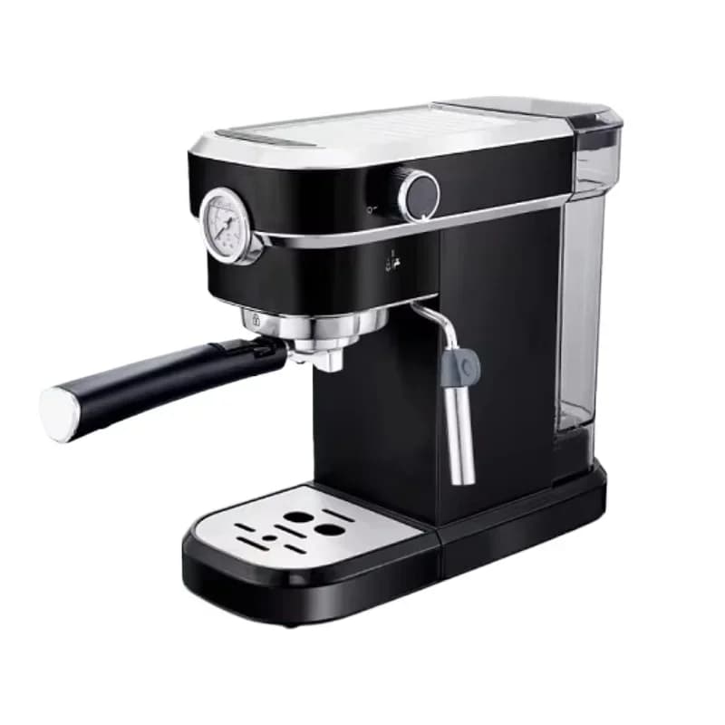 15Bar Stainless Steel Espresso Machine, 2-Cup Single-Serve Coffee Maker with Electronic Controls & Milk Frother for Home